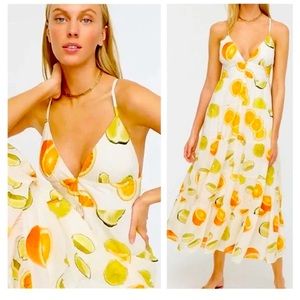 NWOT Edie Parker x J. Crew Summer Capsule Collection Citrus Maxi Dress- XS
